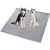 Waigg Kii Tappetino per cani di taglia XL, XXL, morbido velluto corallo, antiscivolo, lavabile, cuscino per cani e gatti (50 x 50 cm, grigio)