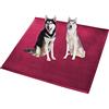 Waigg Kii Tappetino per cani di taglia XL, XXL, morbido velluto corallo, antiscivolo, lavabile, cuscino per cani e gatti (40 x 30 cm, rosso)