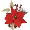 Flair Flower Poinsettia 242733R - Piantine Finte, Poinsettia, Decorazione da Tavolo, in Vaso Artificiale, Decorazione Natalizia, Colore Rosso, 26 x 15 x 15 cm