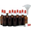 mikken Viva Haushaltswaren 10 Bottiglie da Farmacista in Vetro Marrone, Vetro, Marrone, 30 ml
