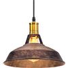 iDEGU Lampadario a Sospensione Industriale 27cm Lampada da Soffitto Vintage in Metallo E27 Lampadario Soffitto Retro Lampada a Sospensione per Sala da Pranzo Soggiorno Cameretta Ristorante (Ruggine)
