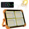 DISCORAMA FARO LED RICARICABILE DA LAVORO 120W, LAMPADA PORTATILE CON PANNELLO RICARICA SOLARE, FARETTO LED LUCE FREDDA CALDA RGB, LUCE LED PORTATILE POWER BANK - DISCORAMA®