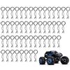 CiciIng 50 Pezzi Clip Corpo RC, in Acciaio Inox R Tipo Pin per 1/10 Telecomando Auto Shell Modello Pezzo di Ricambio, Clip Corpo d'Argento, Corpo Diviso Pin Clip