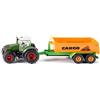 Siku 1989, Trattore Fendt con rimorchio e cassone, 1:50, Metallo,Plastica, Verde, Rimorchio con cassone completamente operativo