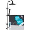 EISL EASY ENERGY DX12004BL-A, colonna doccia nero, sistema doccia senza rubinetto, con grande doccia a pioggia (170 x 170 mm) e doccetta senza rubinetto, colonna doccia senza miscelatore nero