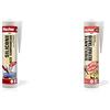Fischer Silicone Sigillante Alte Temperature SAT Nero, Fino a 350°, Acetico, per Muratura, Plastiche, Metallo, Vetro e Ceramica & Sigillante Refrattario SR Nero