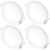 JANDEI - Confezione da 4 faretti LED da incasso rotondi, 18W, 1500 lumen, extrapiatti 13 mm, foro di montaggio Ø200-205 mm, bianco caldo 3000K con trasformatori inclusi