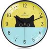 Orologio da parete CAT stampa su MDF Laccato 38,5xh38,5 cm per camerette  bambini fondo bianco gatto nero | Pirondini