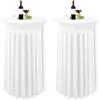 YMHPRIDE 2 Pezzi Bianco Rivestimento Elastico per tavoli con Gonna Ø80-85cm Fodera Elastica Tavolo Alto, Tovaglia Stretch Cover Tavolo, Copritavolo Elastico Bar Matrimoni Catering (80X110cm,Bianco)