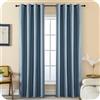 GIRASOLE HOME® Coppia Tende Semi Oscuranti Effetto Lino Trama Spigata Tenda Pesante per Interni 2 Pannelli con Occhielli (Azzurro, 140x235cm)
