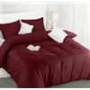 Utopia Bedding Copripiumino Una Piazza e Mezza - Microfibra Copripiumino 200x200cm + Federe 50x75cm - Bordeaux