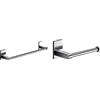 Gedy G-Singapore Porta Asciugamani CM.35 con Placche girevoli, Colore Cromo, Componenti Realizzati in Acciaio Inox e Cromall, 35 cm & G-Singapore Porta Rotolo Carta igienica, Colore Cromo