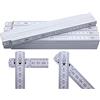 geddid Adga 250 Plus - Metro 2 m Con Blocco Angolare 90°/180° e Scala Angolare (30°/45°/60°/75°/90°) - 5 Pezzi in Legno di Faggio, Bianco Senza Stampa Pubblicitaria