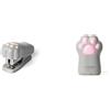 Legami - Mini Cucitrice, Meow, 3,3x4,5 cm, in Plastica, Tema Kitty, Levapunti Incorporato sul Retro, 1000 Punti Metallici Inclusi & Temperino con Contenitore