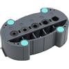 wolfcraft Guida di Foratura Accumobil - Supporto Mobile per Fori a 90° | Dima per fori perpendicolari con gommini antiscivolo, scanalatura a V e bussole di foratura metallo 4-10 mm. 4685000