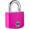 Yale Lucchetto in alluminio YE3B/32/116/1/P rosa, corpo 32mm, arco in acciaio, 3 chiavi