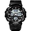 findtime Orologi digitali da uomo militari, cronometro, 50 m, impermeabile, multifunzione, orologio conto alla rovescia, modalità di allarme Dual Time, Nero , Cinghia