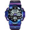 findtime Orologi digitali Uomo Militare Cronometro 50M Impermeabile Multifunzionale Orologio Conto alla Rovescia Modalità Allarme Dual Time, viola., Cinghia