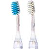 emmi-dent 2x M2 Testine Spazzolino Ondulate (1 Blu + 1 Bianca) I Ricambi Ideali per Pulizia di Denti Irregolari (Setole Ondulate) I Per Tutti gli Spazzolini da Denti a Ultrasuoni emmi-dent Platinum