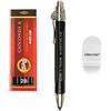 Intervisio Koh-I-Noor 5311 Portamine Meccanico 5.6 mm - Moderno in Metallo con Mina in Grafite Set 4865 2B e Gomma Intercambiabile per Scuola, Ufficio, Scrittori e Artisti