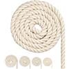 FORBELL Cordoncino di cotone per macramè, diverse misure, per fai da te, regali, 12 mm (4 m)