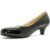 Gizelle Kitten Heel, Scarpe décolleté Donna, Black Patent, 47 EU