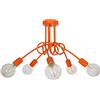 Light Home LH Light-Home Edison 5 Lampadario da Soffitto Industriale - Lampadari Moderni Per Soggiorno Camera da Letto e Cucina in Metallo - a 5 Luci - E27 - Arancia