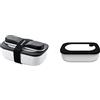 Guzzini Store On The Go Set Lunch Box con Posate da Viaggio, 20 x 12 x h7 cm, 900ml-Bianco, Polipropilene, Thermo Poli Rock, Stainless Steel, Bianco, 02 Lunchbox con Contenitore
