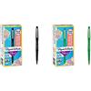 PAPER MATE Flair Penna, Punta Media da 1.1 mm, Nero, Scatola da 12 & Flair Nylon Penna con Punta Sintetica, Punta Media da 0.7 mm, Scatola da 12, Verde