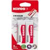 Kores - KE-20: Gomme in PVC Bianche con Rivestimento in Carta per Bambini, Studenti e Adulti, Non Tossiche e Adatte ai più Piccoli, Articoli per la Scuola e l'Ufficio, 60 x 21 x 10 mm, Confezione da 2