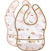 LÄSSIG Set di 2 bavaglini per neonati con chiusura in velcro idrorepellente/Lightweight Bib Little Mateys spicy orange