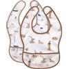 LÄSSIG Set di 2 bavaglini per neonati con chiusura in velcro idrorepellente/Lightweight Bib Little Mateys royal blue