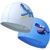 SWAUSWAUK Cuffia Piscina Bambini x 2 - Cuffia da Nuoto Cappello da Nuoto per Bimbi Ragazzi Ragazze per età 4-10 (Azzurro1+Arancione1)