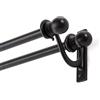 Kenney Double Bracket Window Curtain Rod Set, Black, 28 to 48-inch