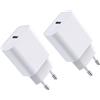 Seadmit Caricabatterie USB C, 20W 2 Pack Fast Charger, Durevole Power Delivery 3.0 USB C Wall Charger Compatibile Con iPhone 15/15 Pro Max/15 Pro Max/14/13/12/XS/XR, AirPods Pro, Pixel 3/4, Galaxy S10/S9 etc