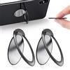 yuejuhe 2 Pezzi Anello per Cellulare Dito 1,8mm Ultrasottile, Supporto Telefono Cellulari Rotazione 360° Gradi, Ring Stand Holder per tutti i Smartphone