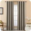 GIRASOLE HOME® Coppia Tende Semi Oscuranti Effetto Lino Trama Spigata Tenda Pesante per Interni 2 Pannelli con Occhielli (Tortora, 140x270cm)