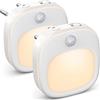 ANOPU Luce Notturna Bambini LED, 5 Dimming con 3 modalità (Calda/Fredda/Mista), Luce Notturna da Presa con Sensore di Movimento/di Luce, per Cameretta, Camera da Letto, scale, Corridoio [2 Pezzi]