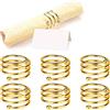 Anloo Anelli portatovagliolo, 6/12 pezzi Anelli tovagliolo metallo con fibbia per decorazioni da tavola feste nuziali (6 PCS-SPIRALE, ORO)