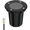 ledscom.de Lampada da incasso a pavimento BOLI per esterni, IP67, nera, rotonda, Ø 108 mm, 1x GU10 max. 15W, smerigliata