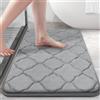 Homaxy Tappetino da bagno in memory foam, antiscivolo, morbido, assorbente, lavabile, facile da pulire, 50 x 76 cm, grigio