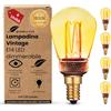 greenandco 4x Lampadina Vintage Edison LED dimmerabile | E14 ST45 | ambra | 2,3W 65lm | 1800K luce extra calda | 320° | 230V | nessun sfarfallio