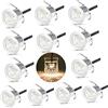dystaval 12x Lampada da Incasso Faretto LED Plafoniera 0,6W Luce Bianco Caldo DC12V IP67 a Terra Murale Segnapasso Incassato Pavimento Bordo Piscina per Piante