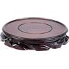 FINGERINSPIRE Base espositiva in legno massello, 13,8 x 2,3 cm, piedistallo circolare orientale intagliato in legno per vaso, pietre preziose, acquari, teiera (marrone cocco)