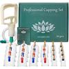 Uplife Set Coppettazione con 24 Coppette Massaggio Schiena - Per Cupping Therapy, Vacuum Terapia. Ventosa per Trattamento Cellulite e Sollievo dai Dolori Muscolari