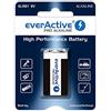 everActive - 10 batterie alcaline Pro da 9 V, 6 LR61 6F22, massima potenza, 5 anni, 10 blister