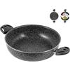 Home Tegame Due Manici Antiaderente Stone Cm28 Pentole E Preparazione Cucina, Pietra, Antracite, 28 cm