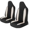 AUTOYOUTH Coprisedili Auto Anteriore Universale per Sedili Auto Schienale Alto Compatibile con Airbag, Beige/Nero