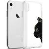 Yoedge Cover per iPhone XR, Sottile Antiurto Custodia Trasparente con Disegni Ultra Slim Protective Case 360 Bumper in TPU Silicone per iPhone XR Smartphone (Faccia di Gatto)