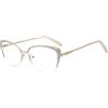 FERAVIA Global Glasses Mezza montatura da donna elegante con montatura a farfalla in metallo non graduato con diamante (colore rosa/oro)